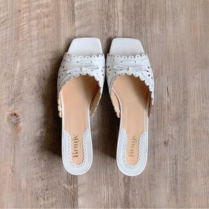 Rouje white mules, size 39